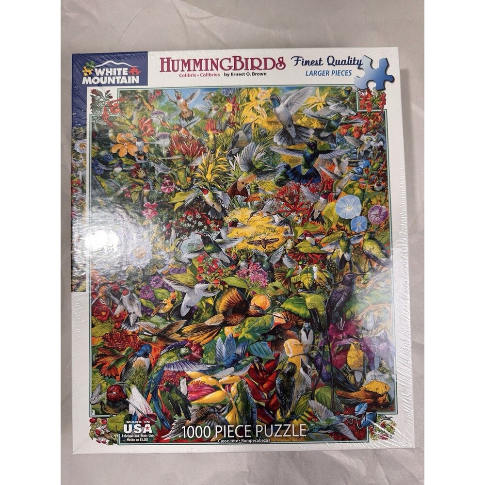 2015 White Mountain Hummingbirds 1000 Piece Jigsaw Puzzle New Sealed Complete